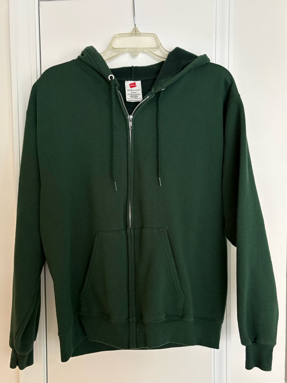 Hanes Dark Green Full-Zip Hooded Sweatshirt